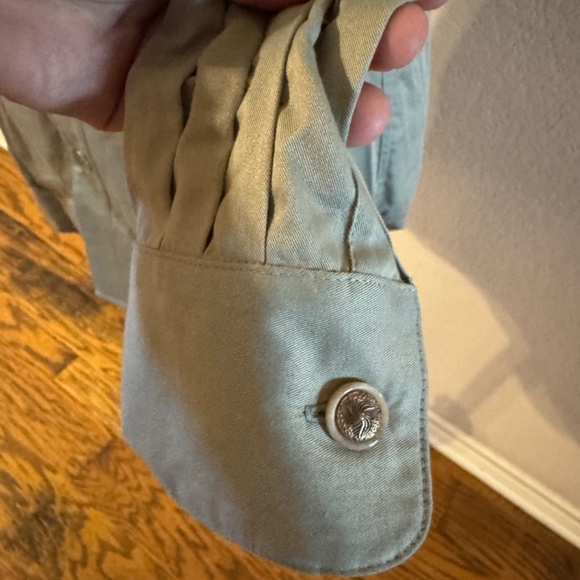 Men's Stubbs Western Wear Green Glow Banded Collar Long Sleeve Shirt SZ S - Picture 6 of 9